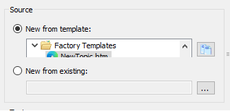 Select template - add file dialog box