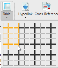 insert table grid